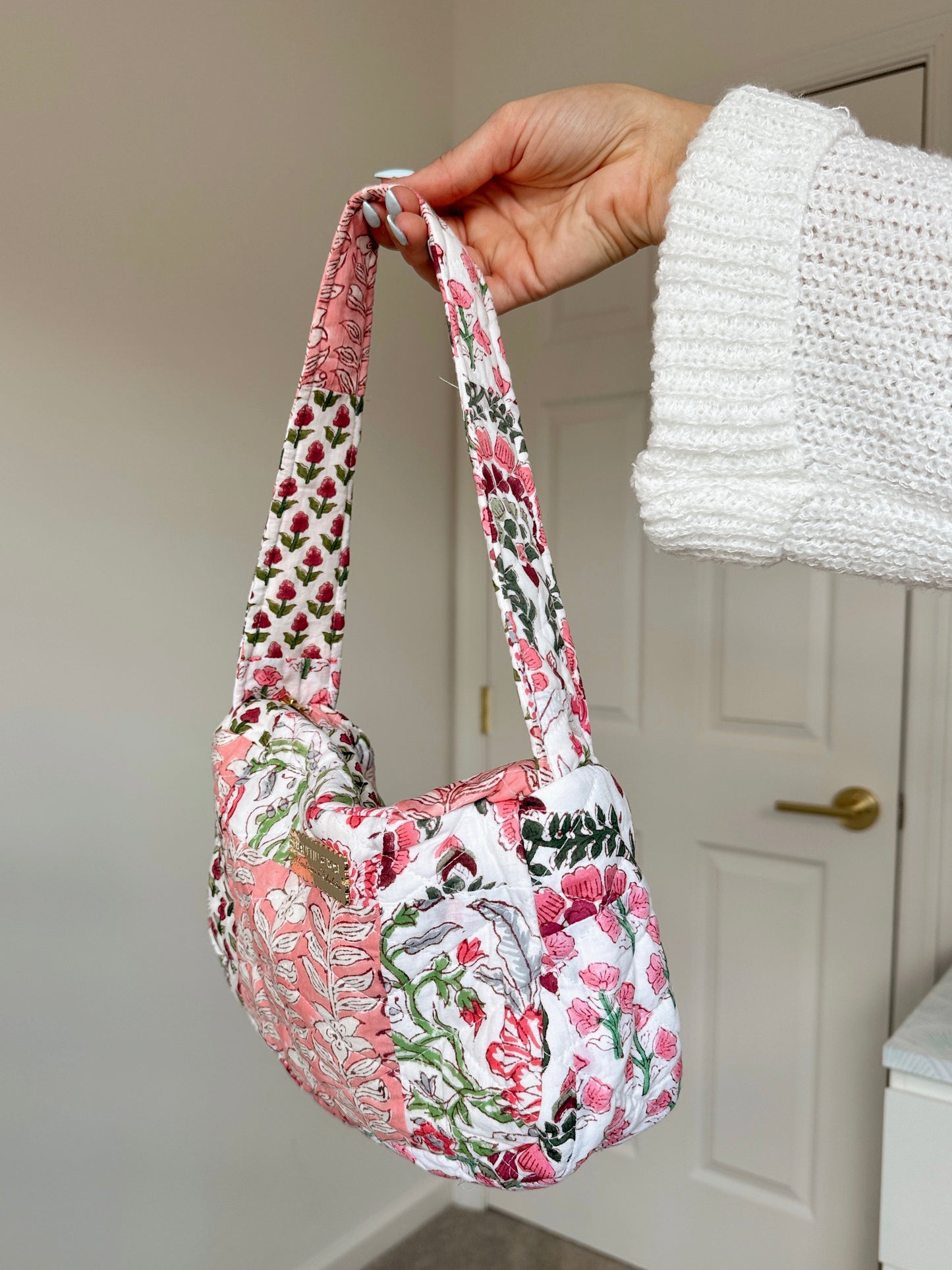 Pink Petals Quilted Purse