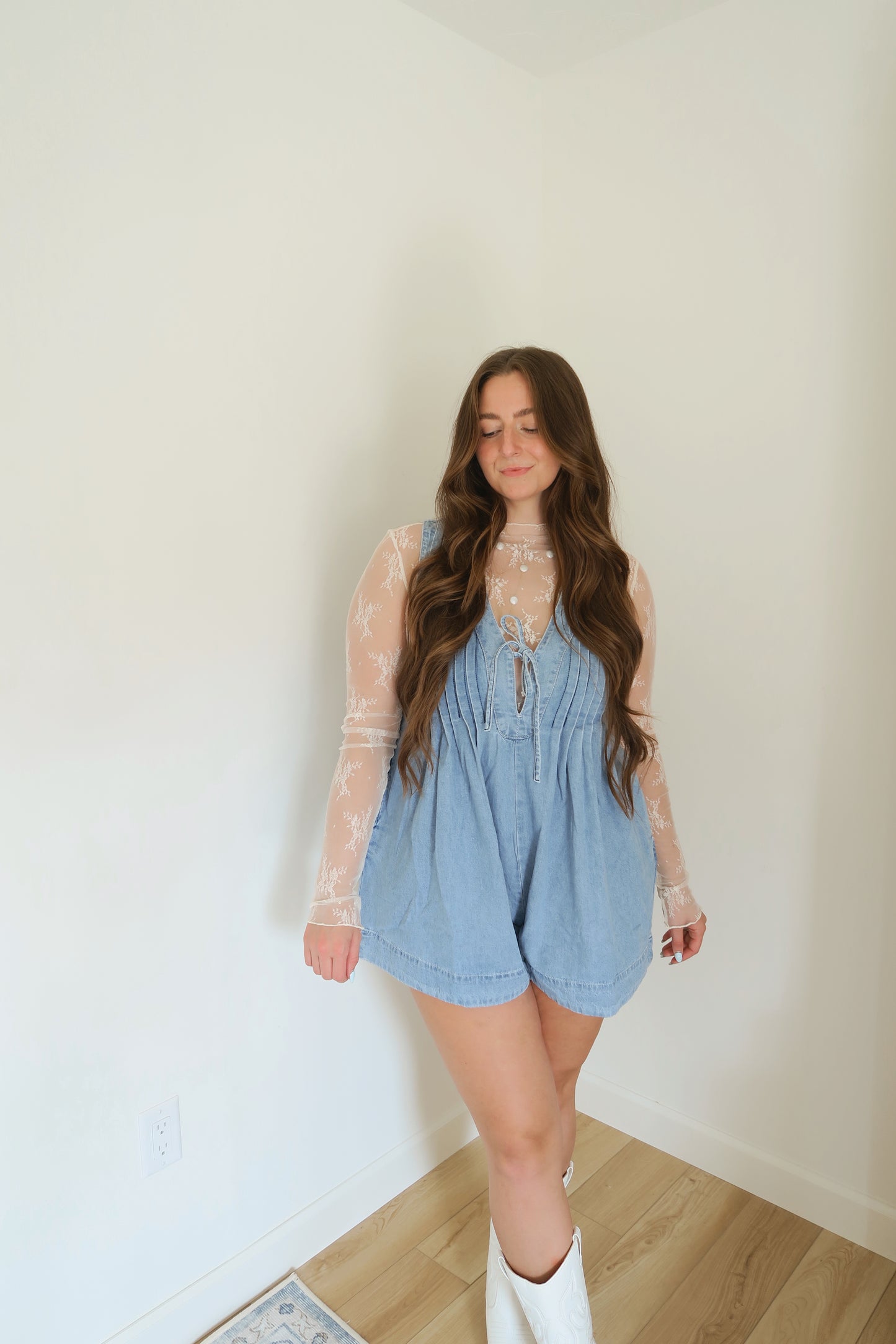 High Tide Denim Romper