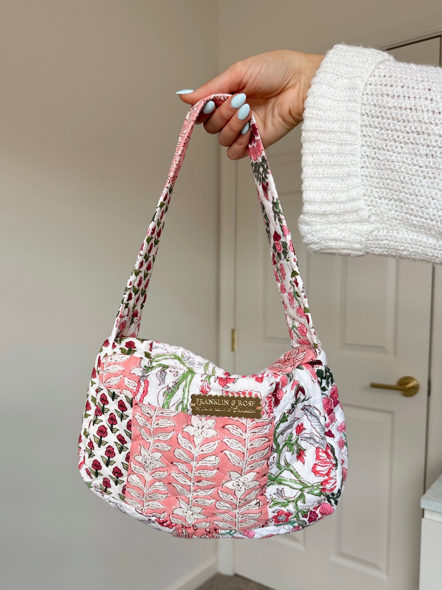 Pink Petals Quilted Purse