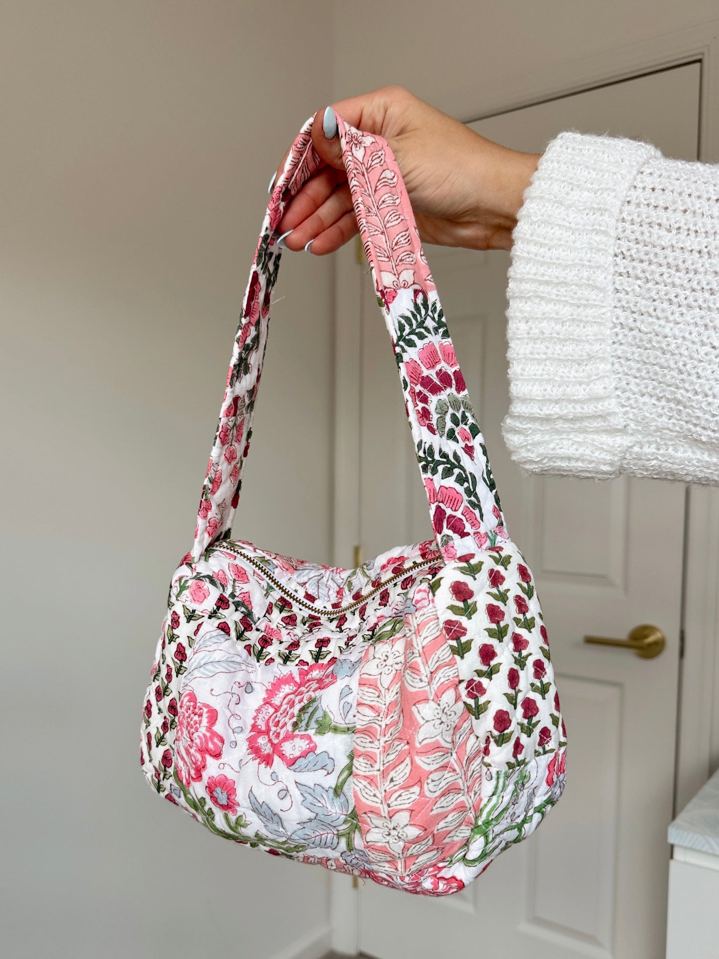 Pink Petals Quilted Purse