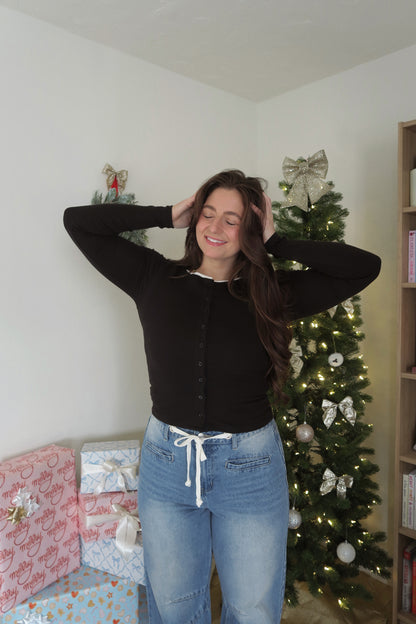 Silent Night Button up Top