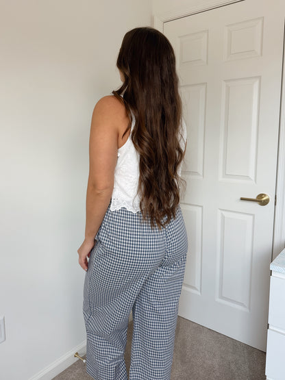 Taylor Gingham Pants - Navy