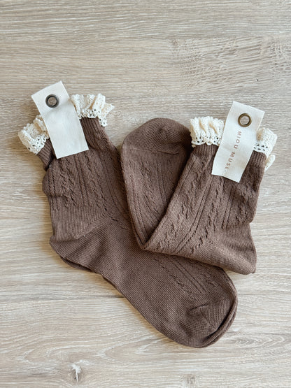 Chestnut Lace Ankle Socks