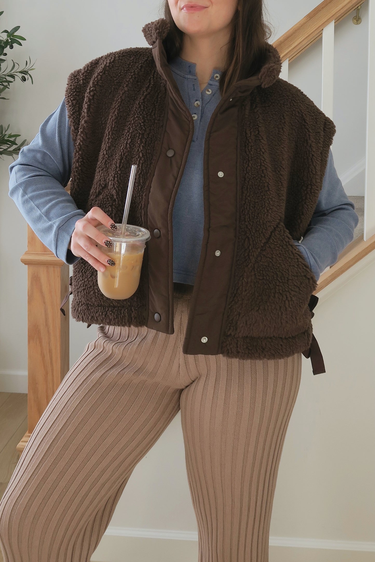 Espresso Sherpa Vest