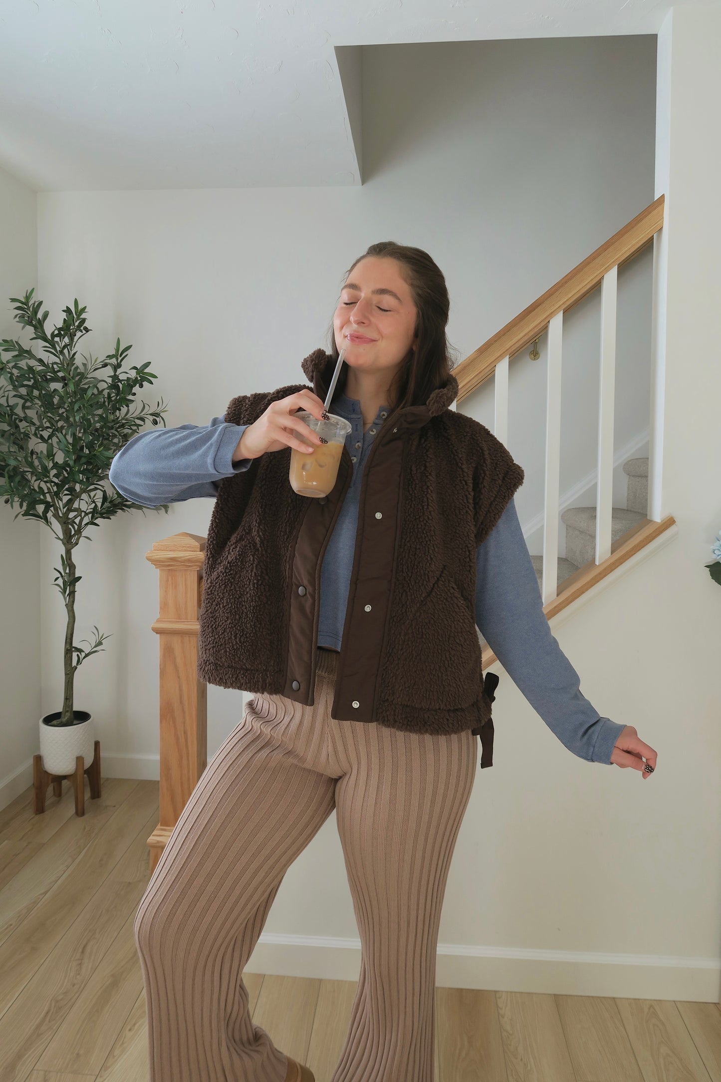 Espresso Sherpa Vest