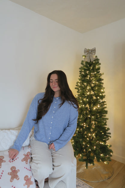 Paisley Cardigan - Dusty Blue