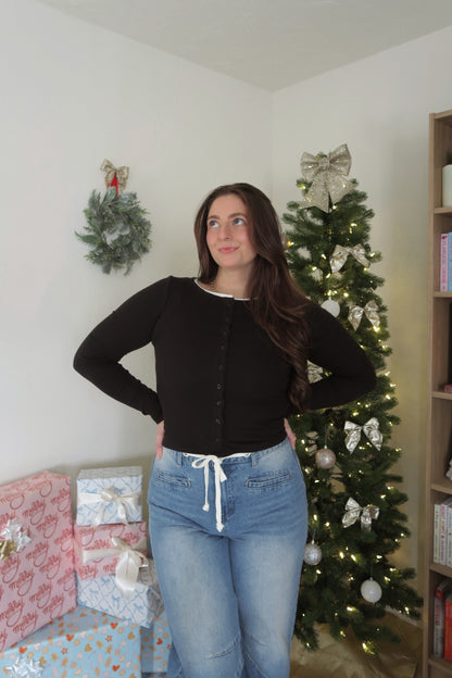 Silent Night Button up Top