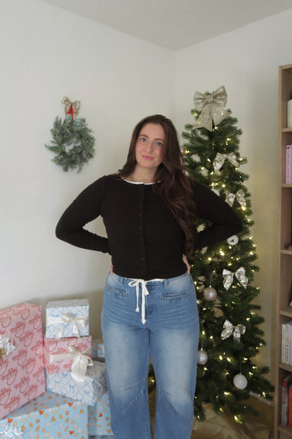 Silent Night Button up Top