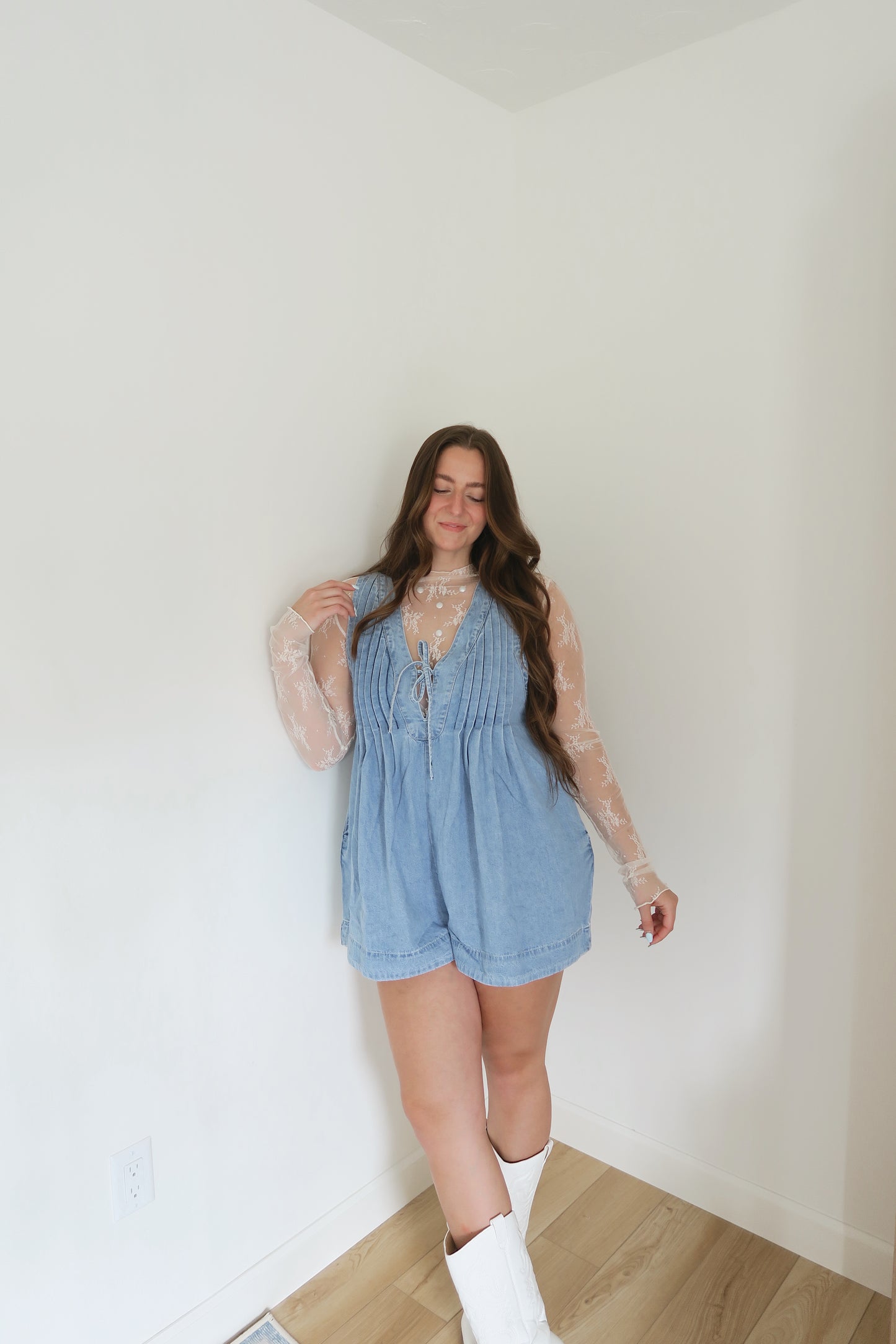 High Tide Denim Romper
