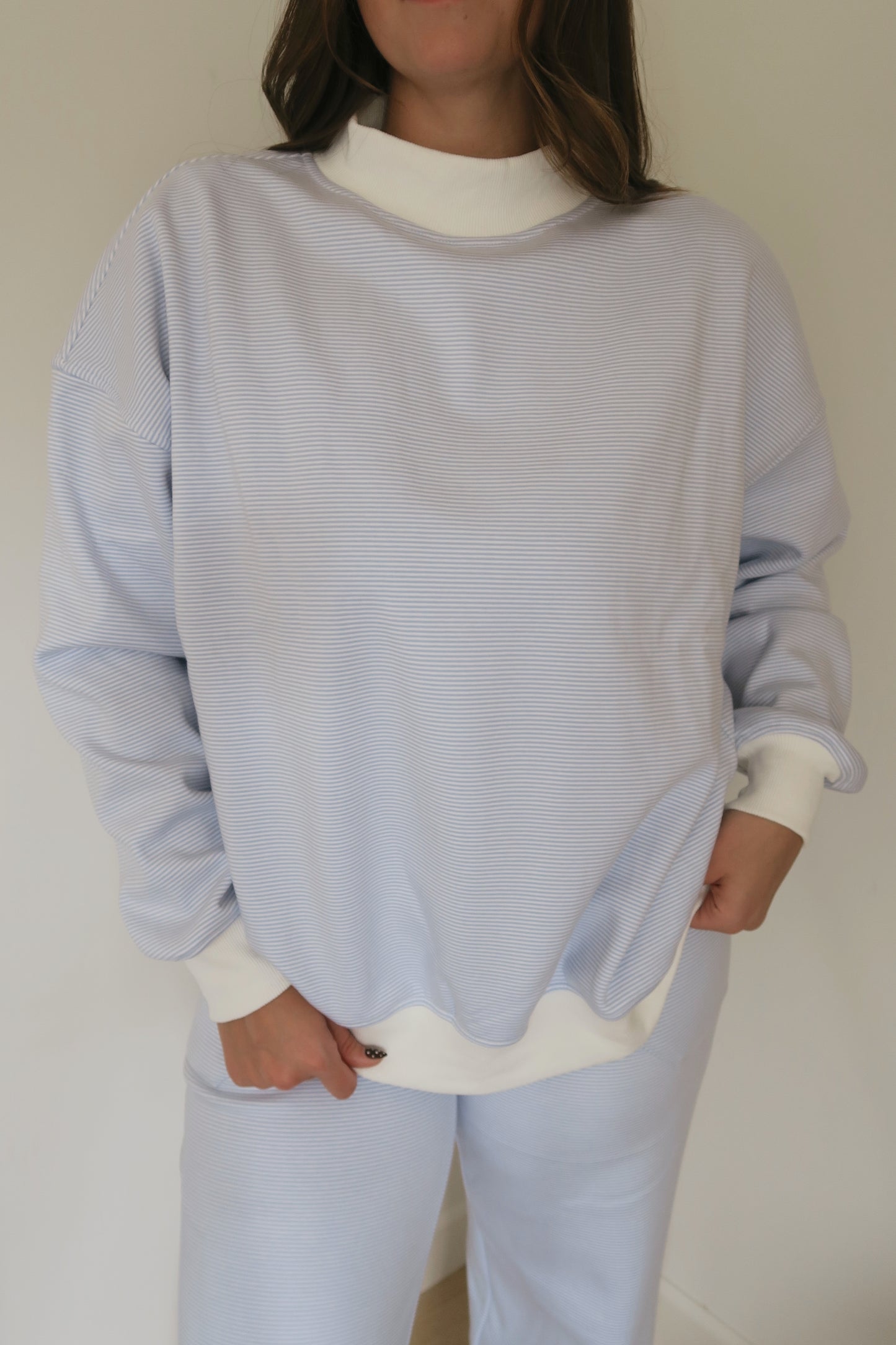 Blue Cotton Candy Mockneck
