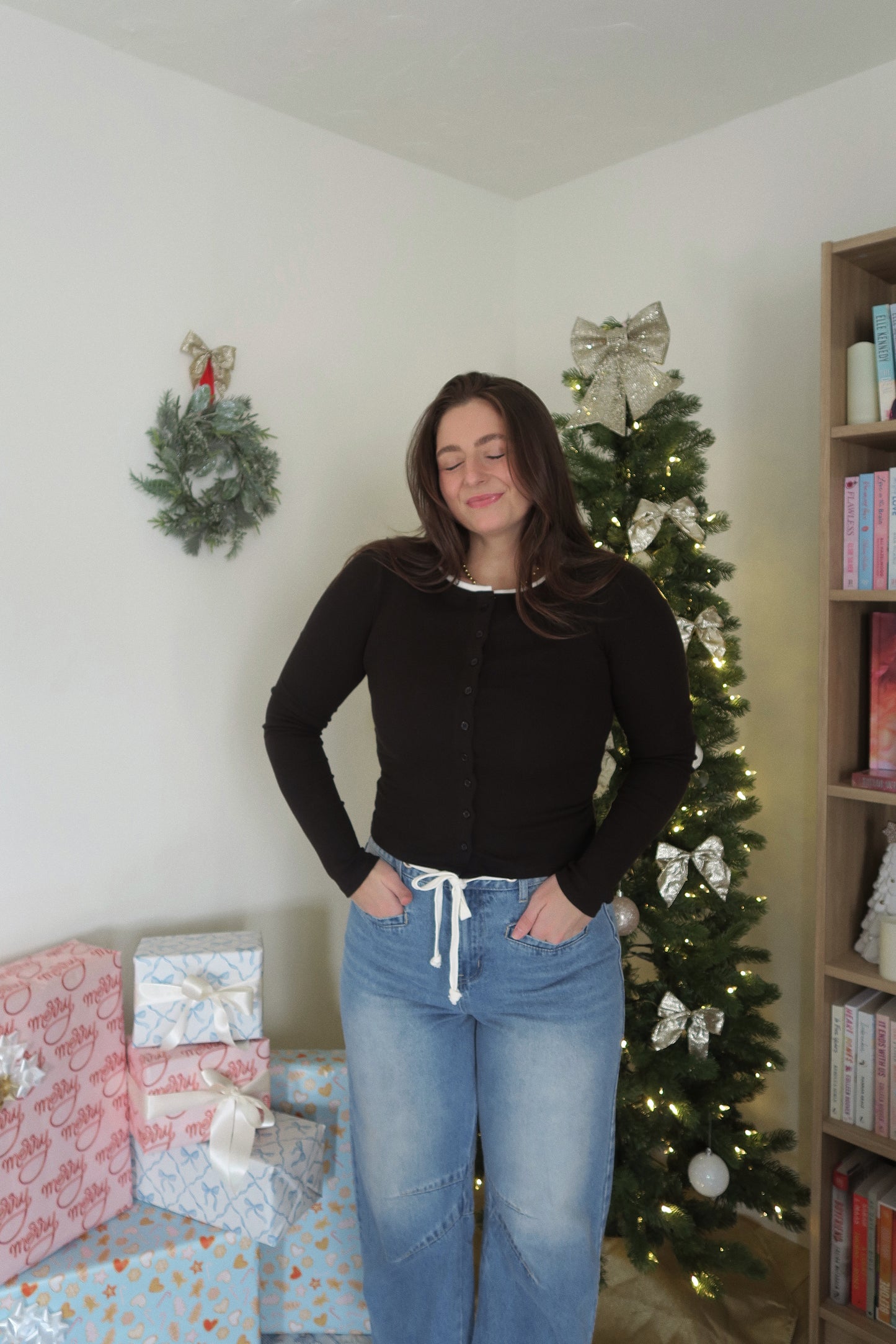 Silent Night Button up Top