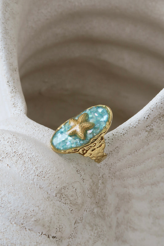 Aqua Starfish Ring