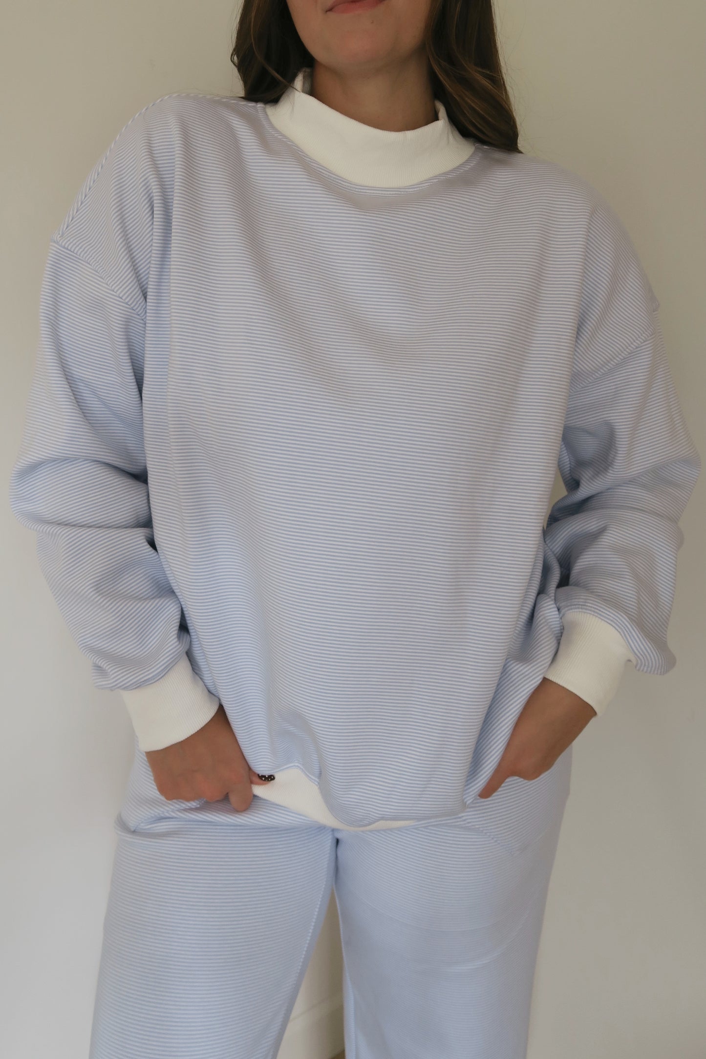 Blue Cotton Candy Mockneck