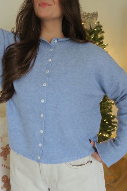 Paisley Cardigan - Dusty Blue