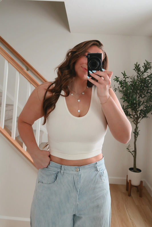 Tulum Seamless Tank - Cream