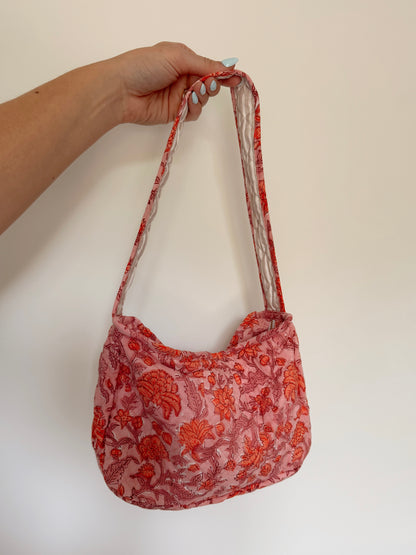 Coral Petals Quilted Purse
