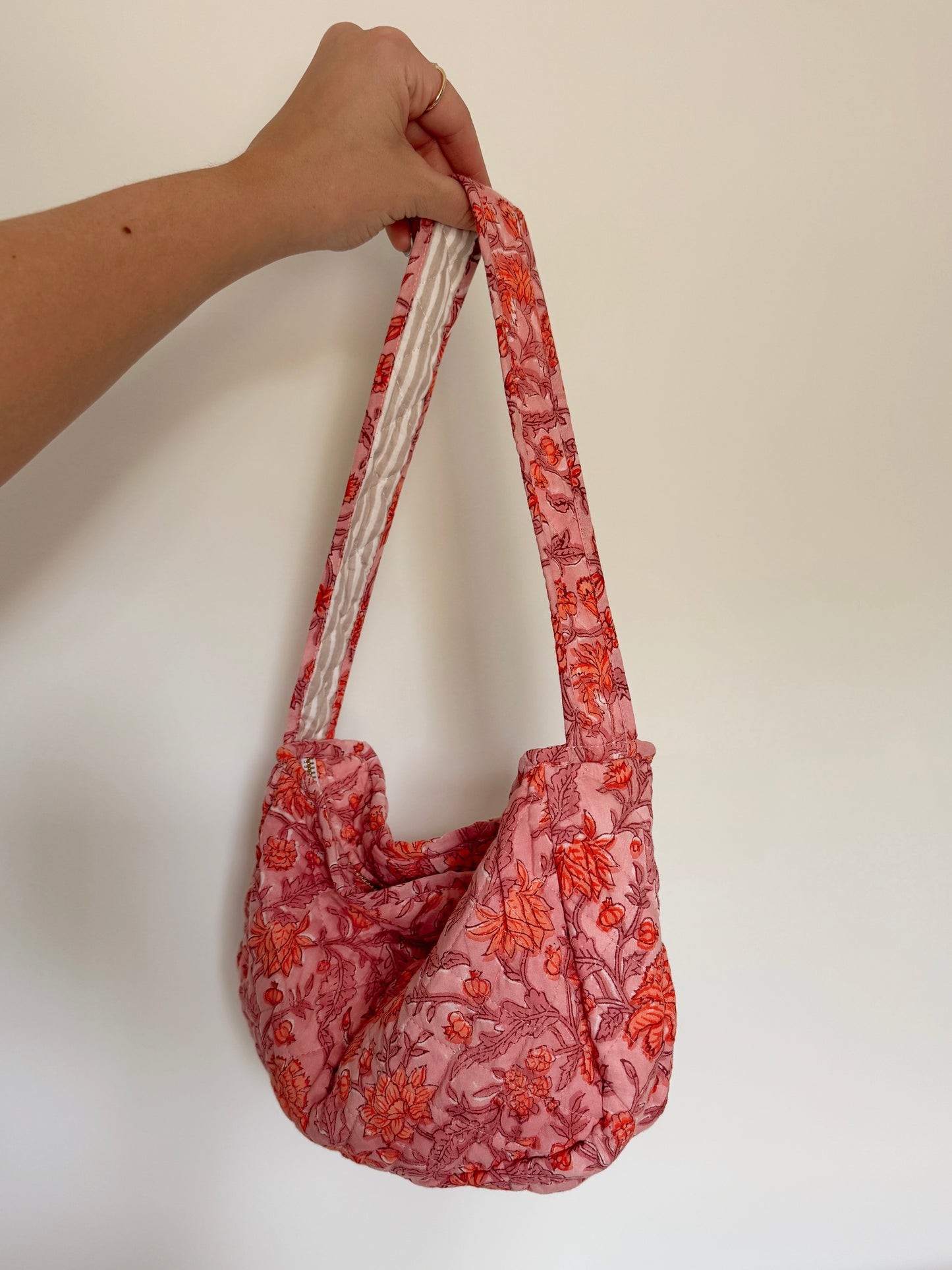 Coral Petals Quilted Purse