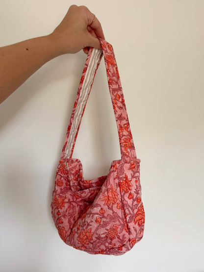 Coral Petals Quilted Purse