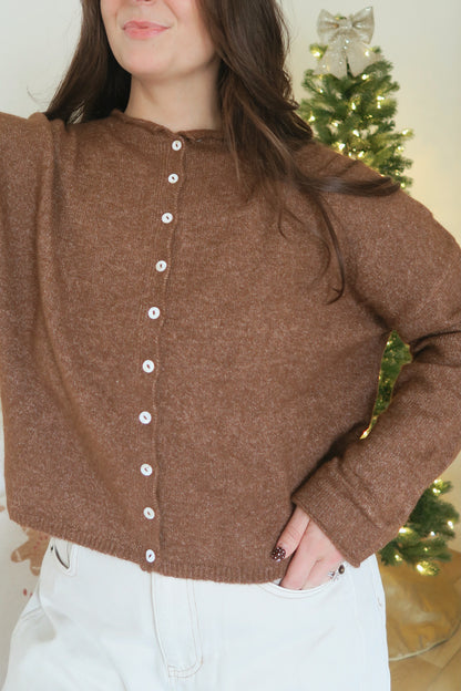Paisley Cardigan - Mocha Brown