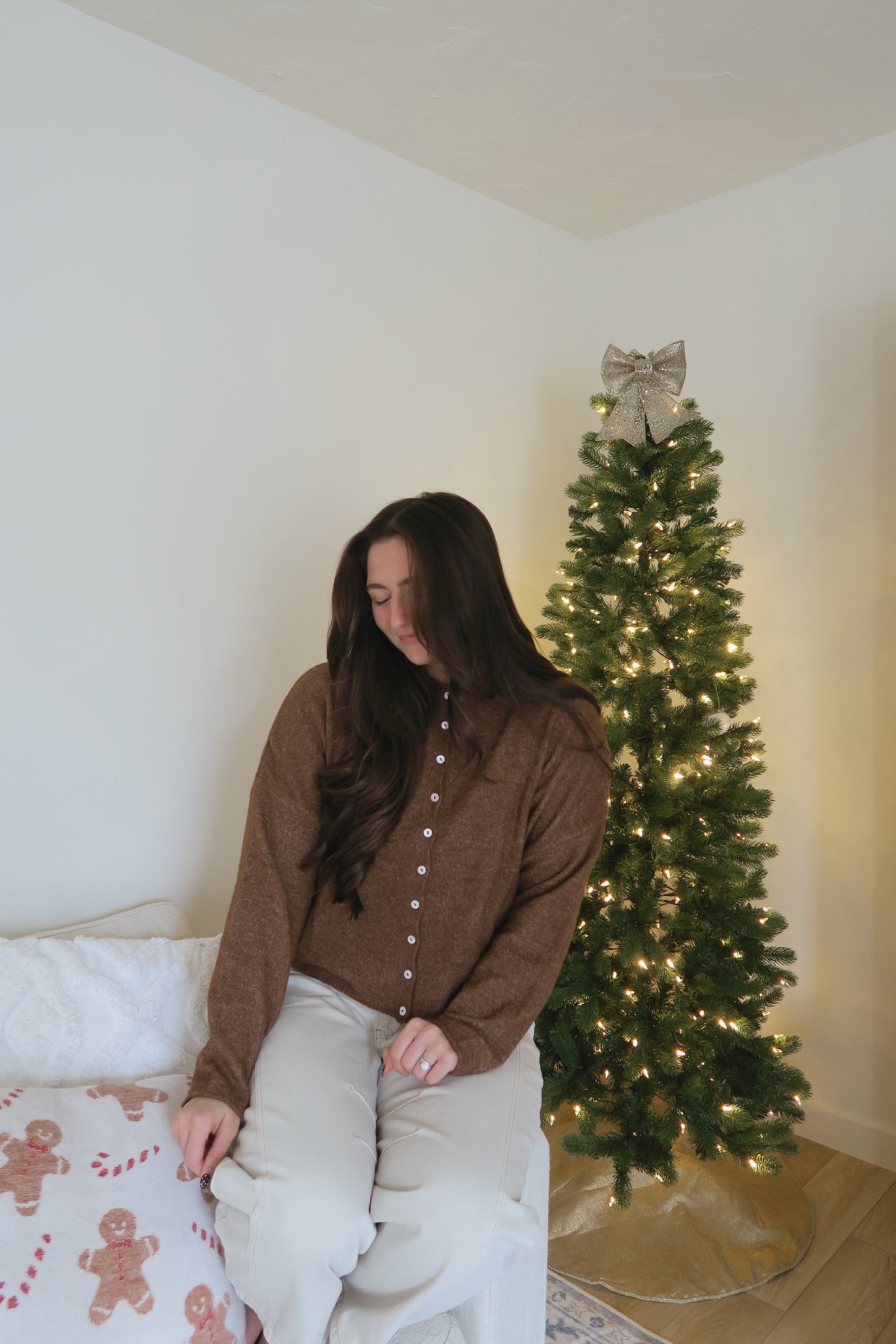 Paisley Cardigan - Mocha Brown