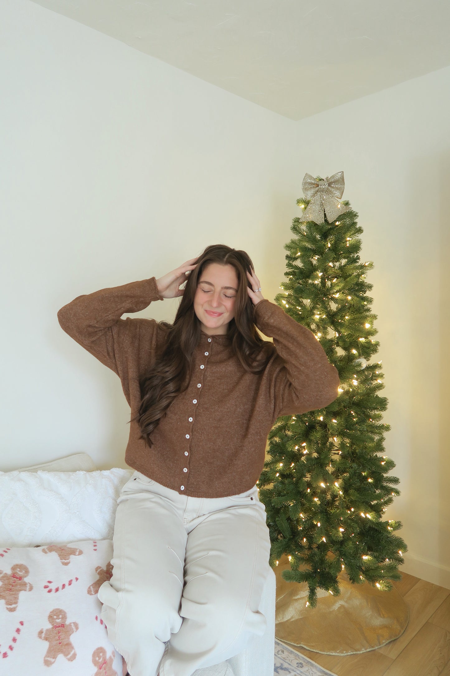 Paisley Cardigan - Mocha Brown